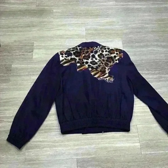 Silk Blend Vintage Purple Jaguar 1980s Style Jacket Stephanie by Suzelle - Picture 6 of 10